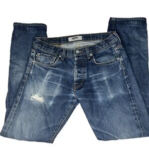 Baldwin KC Jeans W31 L30 Henley Classic Slim Button Fly Distress Destroy Straigh